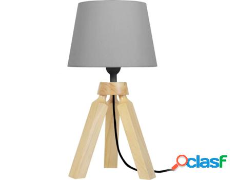 Lámpara de Mesa TOSEL Gaby (Natural, Gris - E14 - Máx. 40W