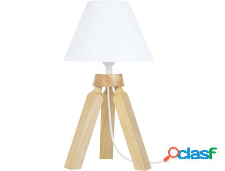 Lámpara de Mesa TOSEL Gaby (Natural, Império Blanco - E14