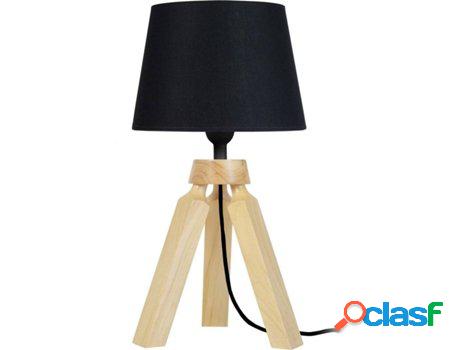 Lámpara de Mesa TOSEL Gaby (Natural, Negro - E14 - Máx.