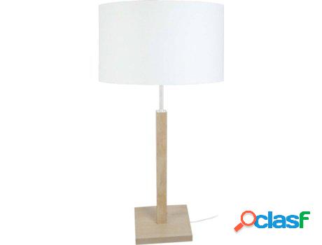 Lámpara de Mesa TOSEL Hod B (Cilíndrico Natural, Blanco -