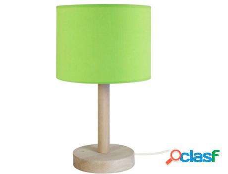 Lámpara de Mesa TOSEL Katita (Verde Natural, Cilíndrico -