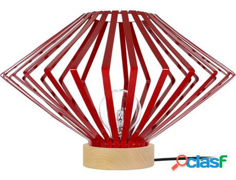 Lámpara de Mesa TOSEL Lam. Bâle (Rojo, Rojo Cónico - E27