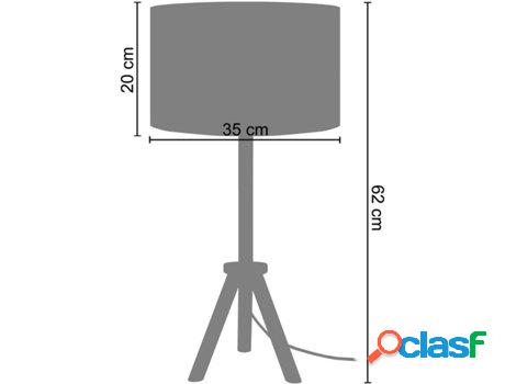 Lámpara de Mesa TOSEL Trident (Verde Natural, Cilíndrico -