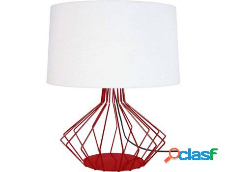 Lámpara de Mesa TOSEL Xéometrica (Cilíndrico Rojo, Blanco