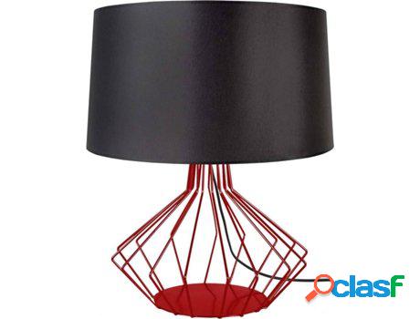 Lámpara de Mesa TOSEL Xéometrica (Cilíndrico Rojo, Negro