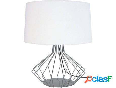 Lámpara de Mesa TOSEL Xéometrica (Cilíndrico en Plateado,