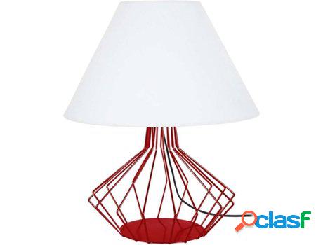 Lámpara de Mesa TOSEL Xéometrica (Império Rojo, Blanco -