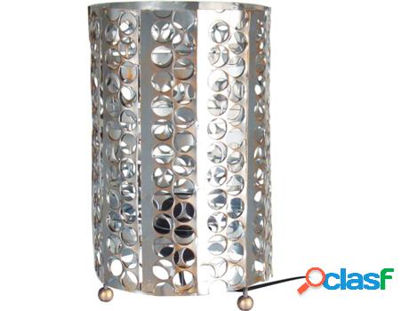 Lámpara de Mesa TOSEL Zen (Plateado, Plateado Cilíndrico -