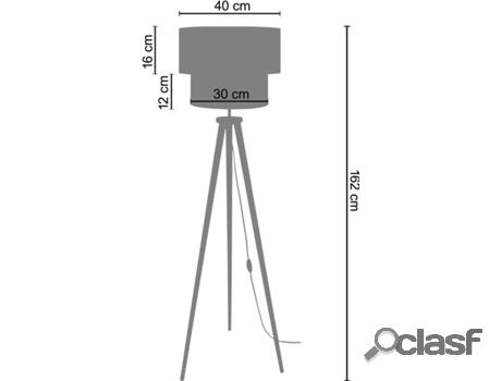 Lámpara de Pié TOSEL Cochin T (Crema - E27 - Máx. 40W -