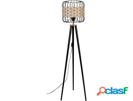 Lámpara de Pie TOSEL Tressé.Bago (Roble Natural, Negro -