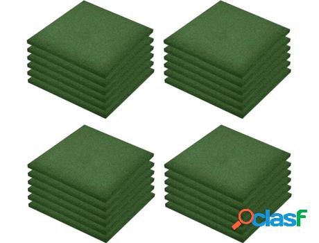 Losas de Goma Protección VIDAXL (Verde - 50 x 50 cm - Goma)