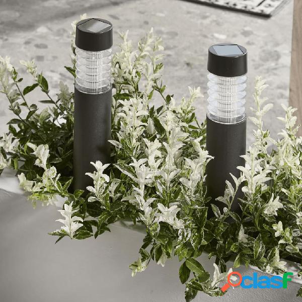 Luxform Foco solar LED de jardín Valence 3 unidades gris