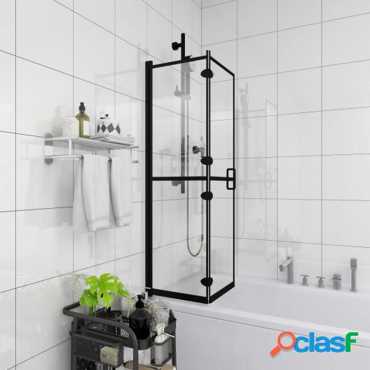 Mampara de ducha plegable ESG negro 80x140 cm