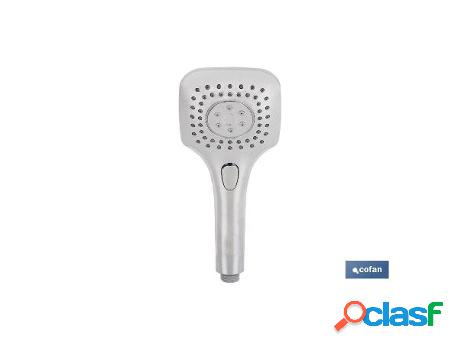 Mango ducha cromado con 3 funciones con pulsador