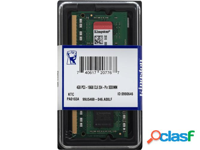 Memoria RAM DDR3 KINGSTON KVR13S9S8/4 (1 x 4 GB - 1333 MHz -