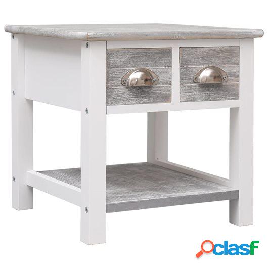 Mesa auxiliar madera de Paulownia gris 40x40x40 cm