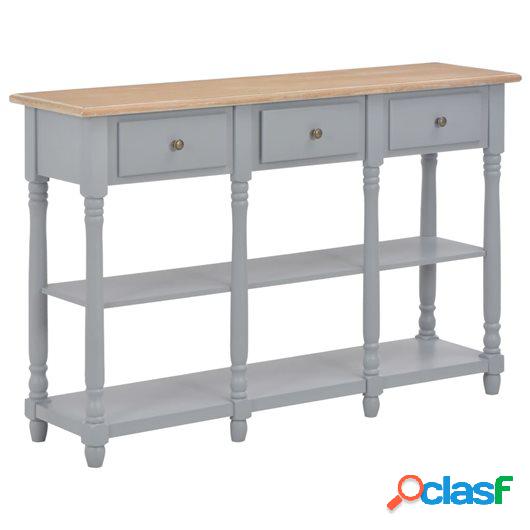Mesa consola de MDF gris 120x30x76 cm