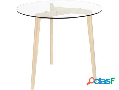Mesa de Comedor VIDAXL 322783 (Transparente - Cristal - 80 x