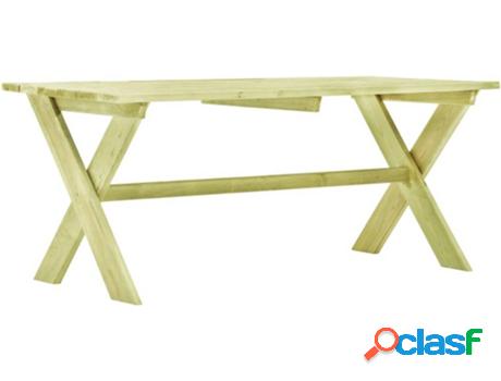 Mesa de Jardín VIDAXL (170x73x70 cm - Madera)