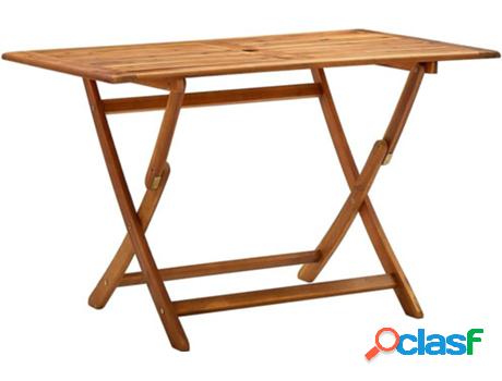 Mesa de Jardín VIDAXL Plegable (120x70x75 cm - Madera de