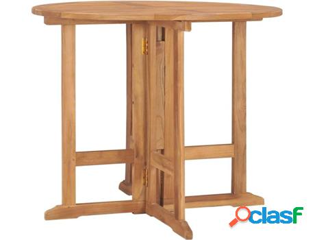 Mesa de Jardín VIDAXL Plegable (90x75 cm - Madera)