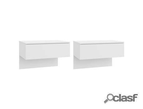 Mesitas de Noche de Pared 2 Uds VIDAXL (Blanco -Madera