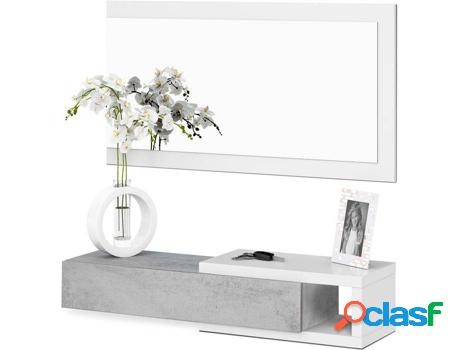Mueble de Recibidor HABITDESIGN Blanco Artik - Gris Cemento