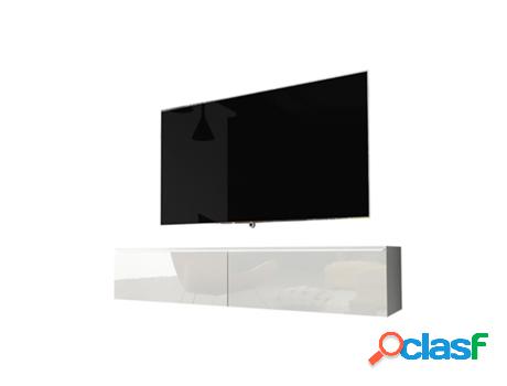 Mueble de TV SELSEY KANE Blanco (140 x 33 x 30)