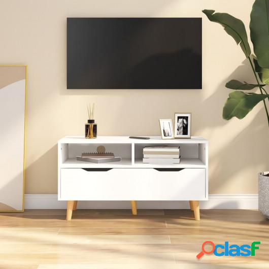 Mueble de TV aglomerado blanco 90x40x48,5 cm