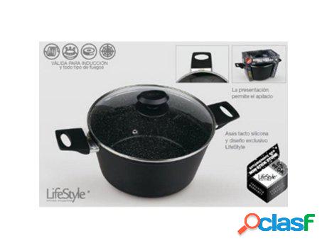 Olla con tapa aluminio piedra 28 cm 3211
