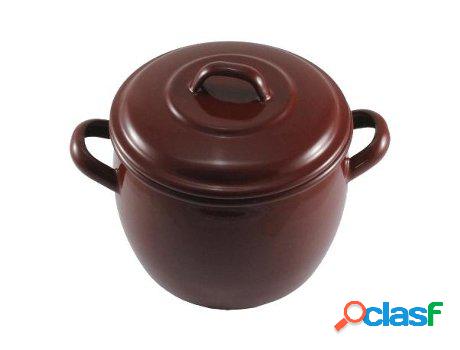 Olla esmalte marron bombeada 24 cm