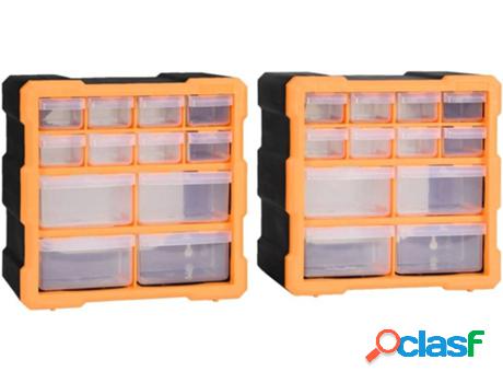 Organizador Multicajones VIDAXL con 12 Cajones Naranja
