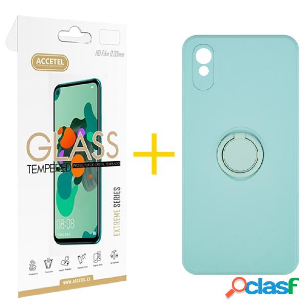 Pack 1 X Protector de Vidrio Templado 2.5D + Funda ACCETEL
