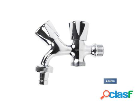 Pack de 2 grifos de doble salida de agua para lavadora /