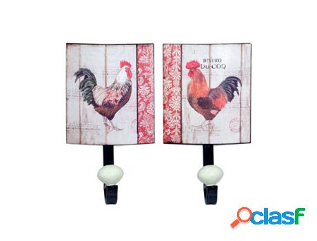Perchas Gallo 12X13 Cm. Incluye 2 Unidades Adorno Pared