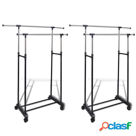 Perchero ajustable para ropa 2 barras 2 unidades
