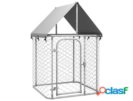 Perrera para Perros VIDAXL de Exterior (Plateado - Acero -
