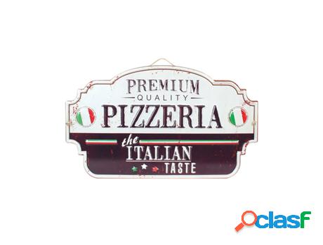 Placa Pared Pizzeria 24X40Cm Adorno Pared Placas Metal