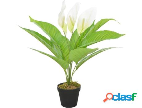 Planta Artificial VIDAXL Anthurium (Blanco - 55 cm)