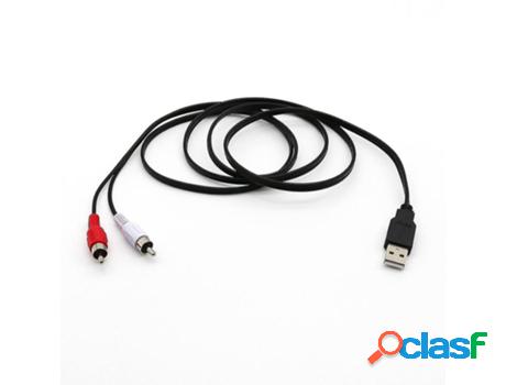 Portable Usb A Male To 2x Rca Phono Male Av Cable Tv Aux