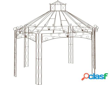 Pérgola de Jardín VIDAXL (Marrón - Hierro - 558x350x408