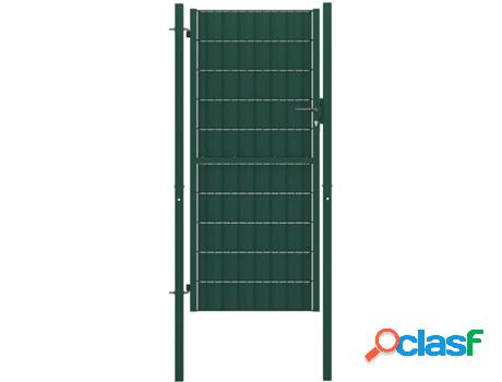 Puerta de Valla VIDAXL (Verde - PVC y Acero - 100x164 cm)