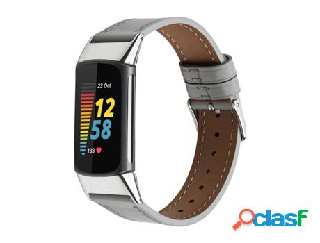 Pulsera Fitbit Charge 5 Cuero Gris