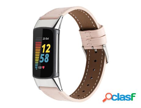Pulsera Fitbit Charge 5 Cuero Rosa
