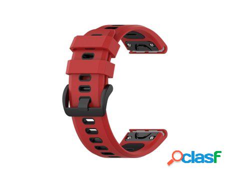 Pulsera Garmin Fenix3 / 6X / 5X Silicona Rojo / Negro