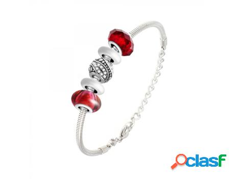 Pulseras SC_CRYSTAL Mujer (Acero - Rojo)