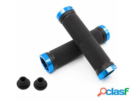 Puños De Manillar De Bicicleta Con Doble Bloqueo 1 Par Azul