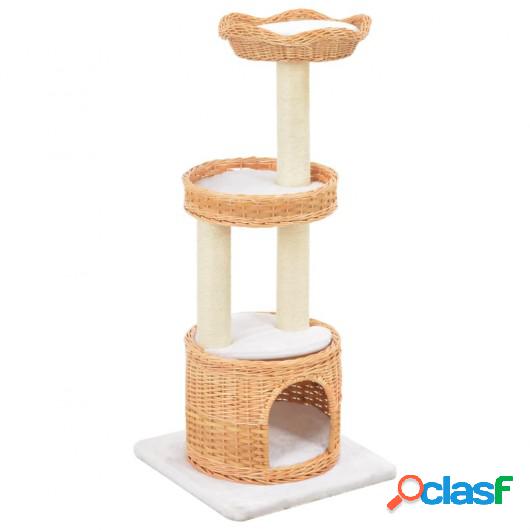 Rascador para gatos con poste de sisal madera natural de