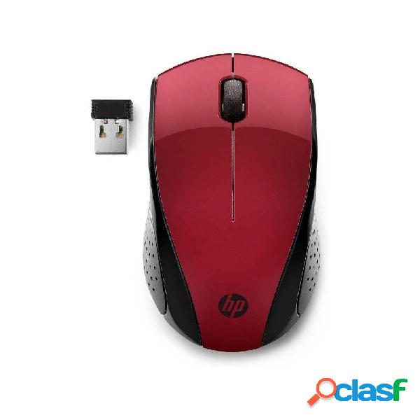 Ratón Inalámbrico HP 220/ Hasta 1600 DPI/ Rojo