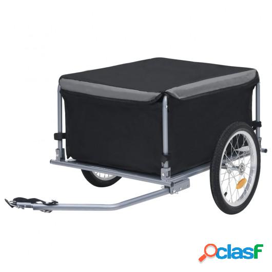 Remolque de carga para bicicletas negro y gris 65 kg